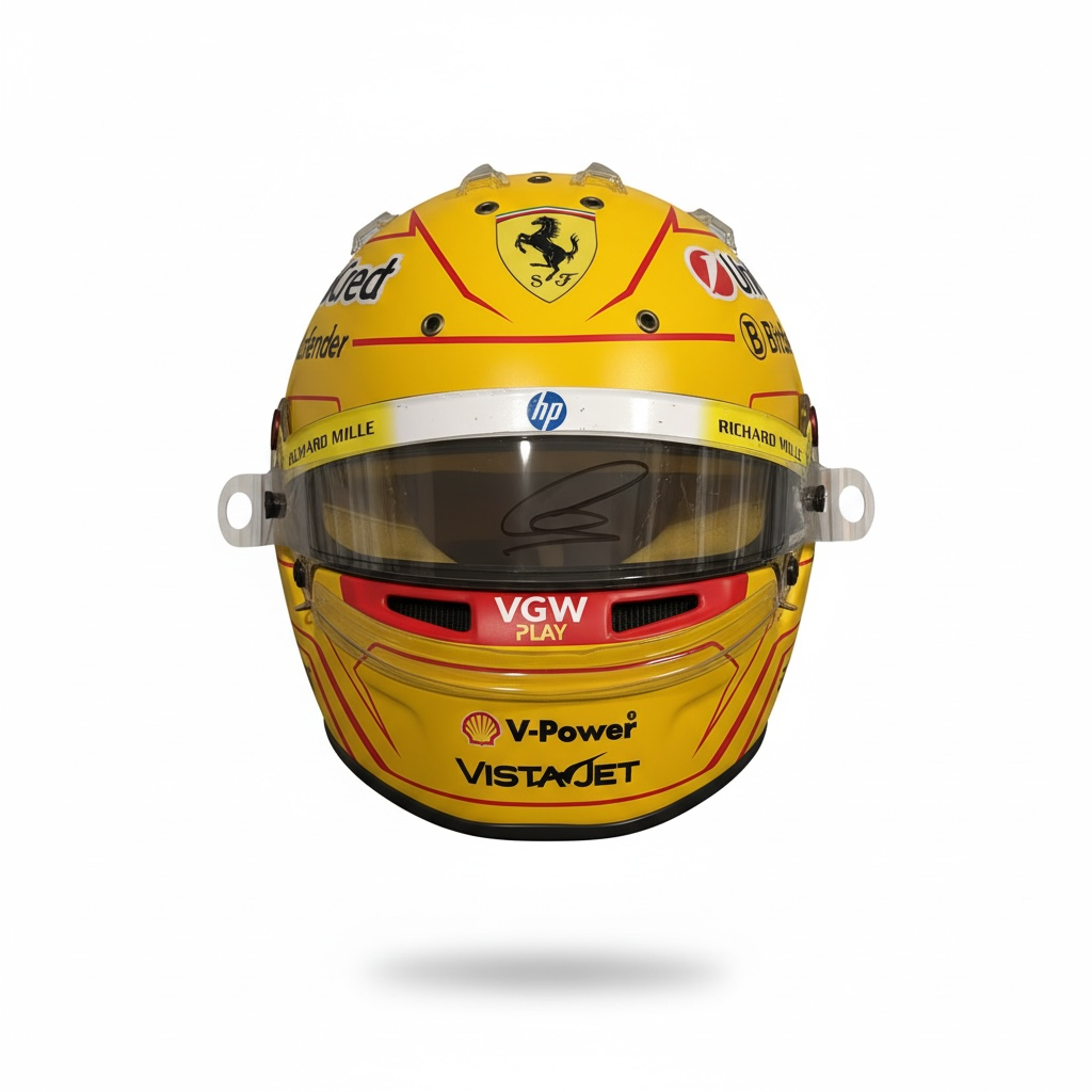 Lewis Hamilton Signed Ferrari 1:1 Replica Helmet
