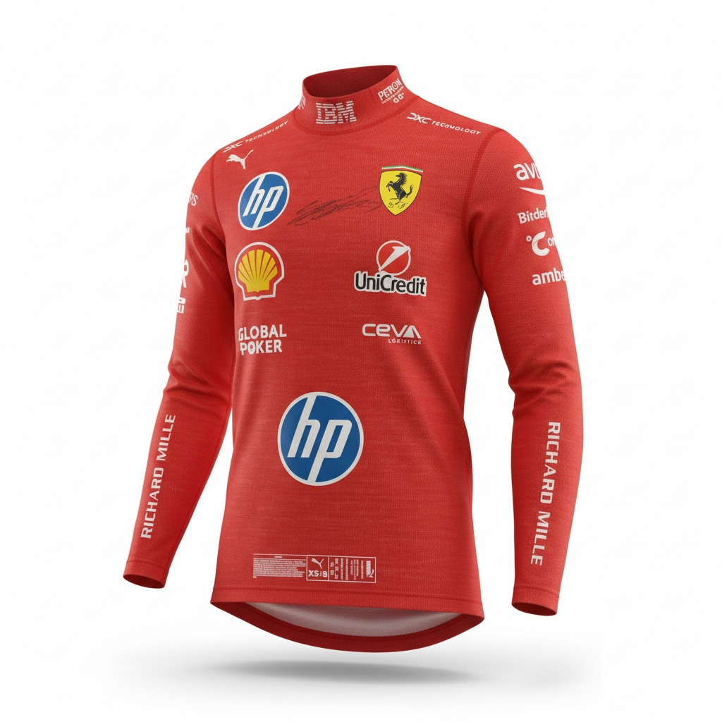 Charles Leclerc Used & Signed Las Vegas GP Ferrari Nomex