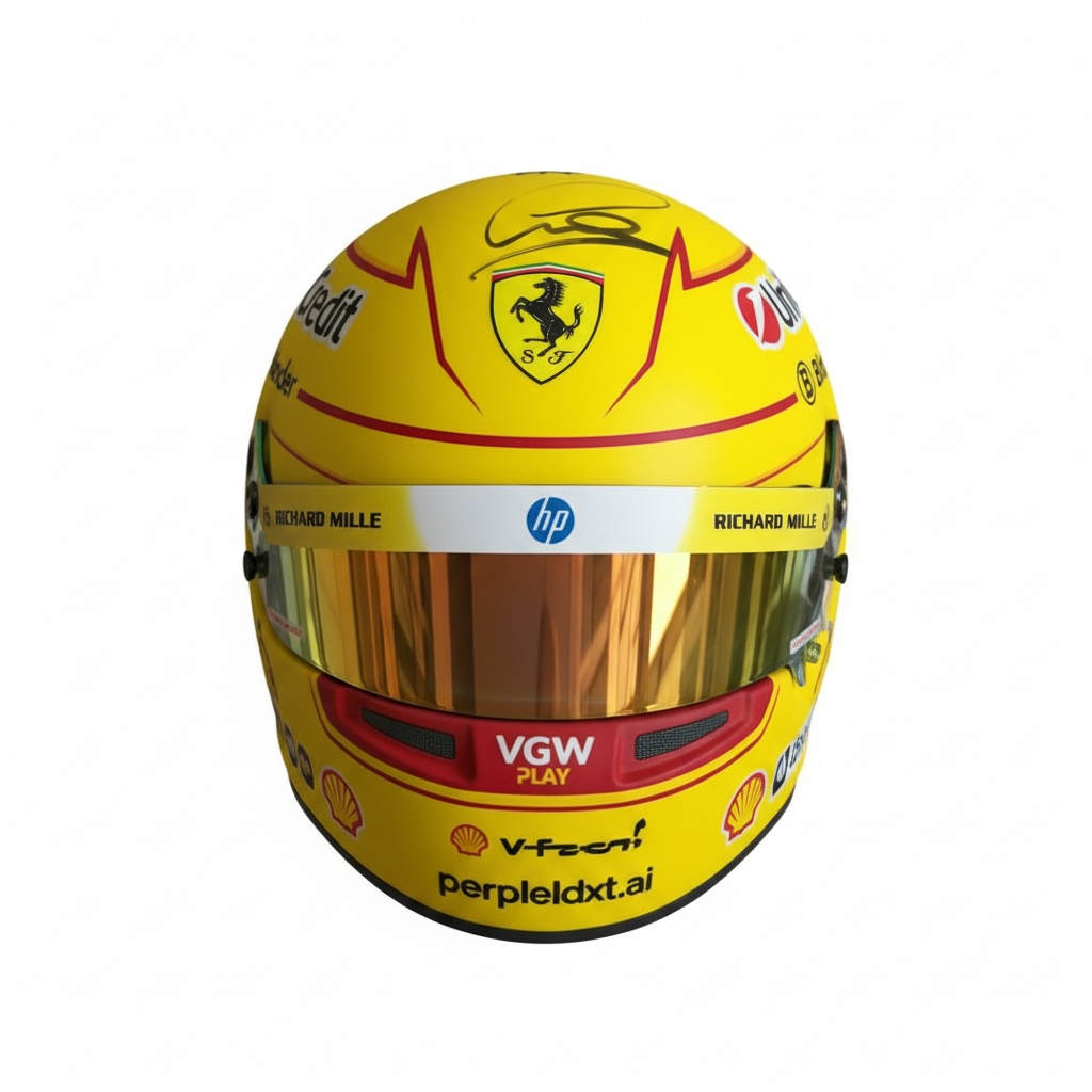 Lewis Hamilton Signed 1:2 Ferrari Helmet