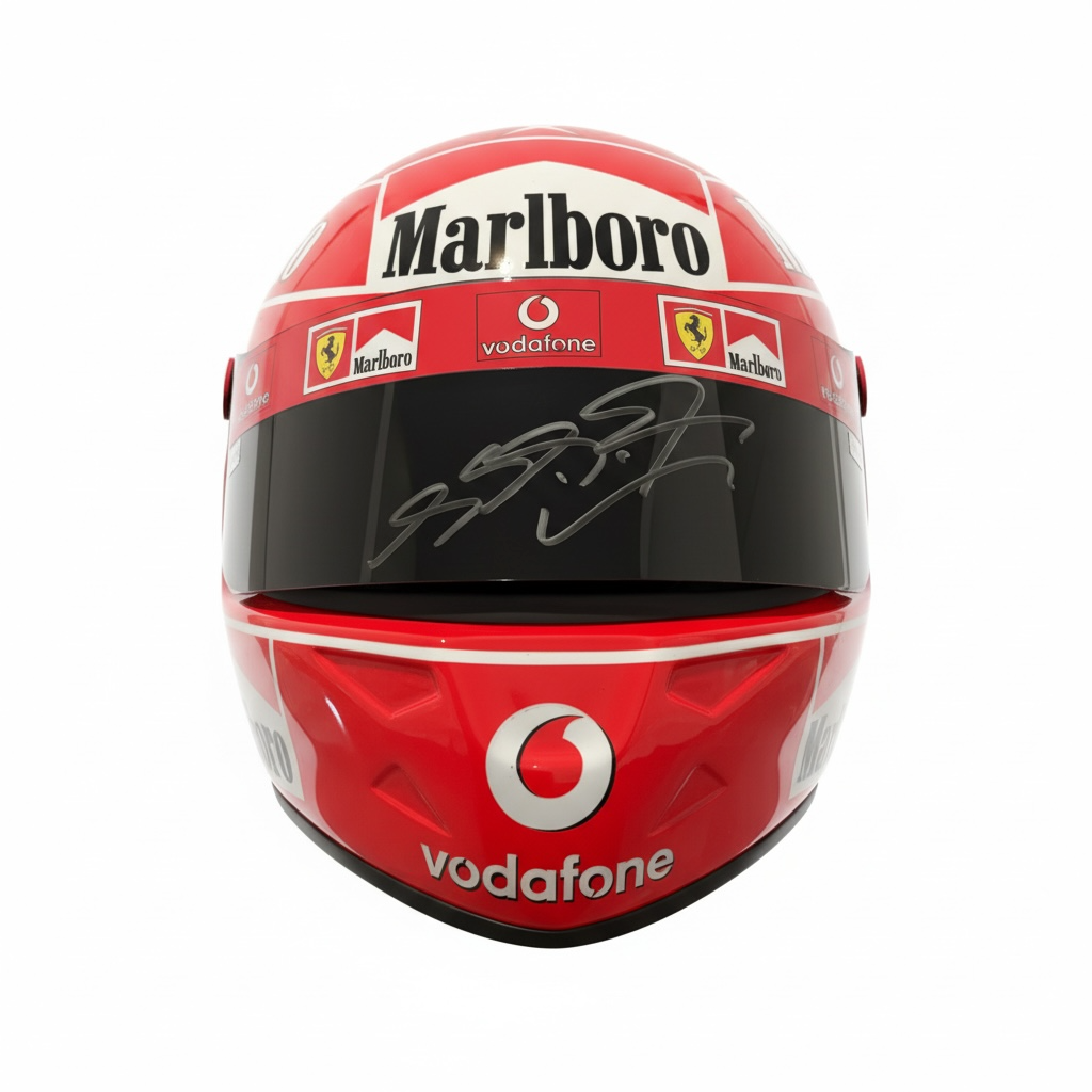 Michael Schumacher Signed 1:1 Replica Ferrari Helmet