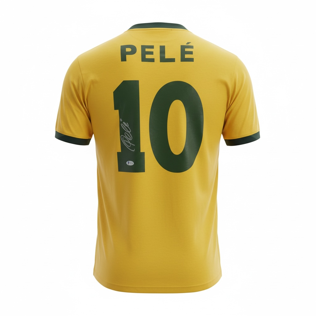 Pele Signed Brazil Shirt