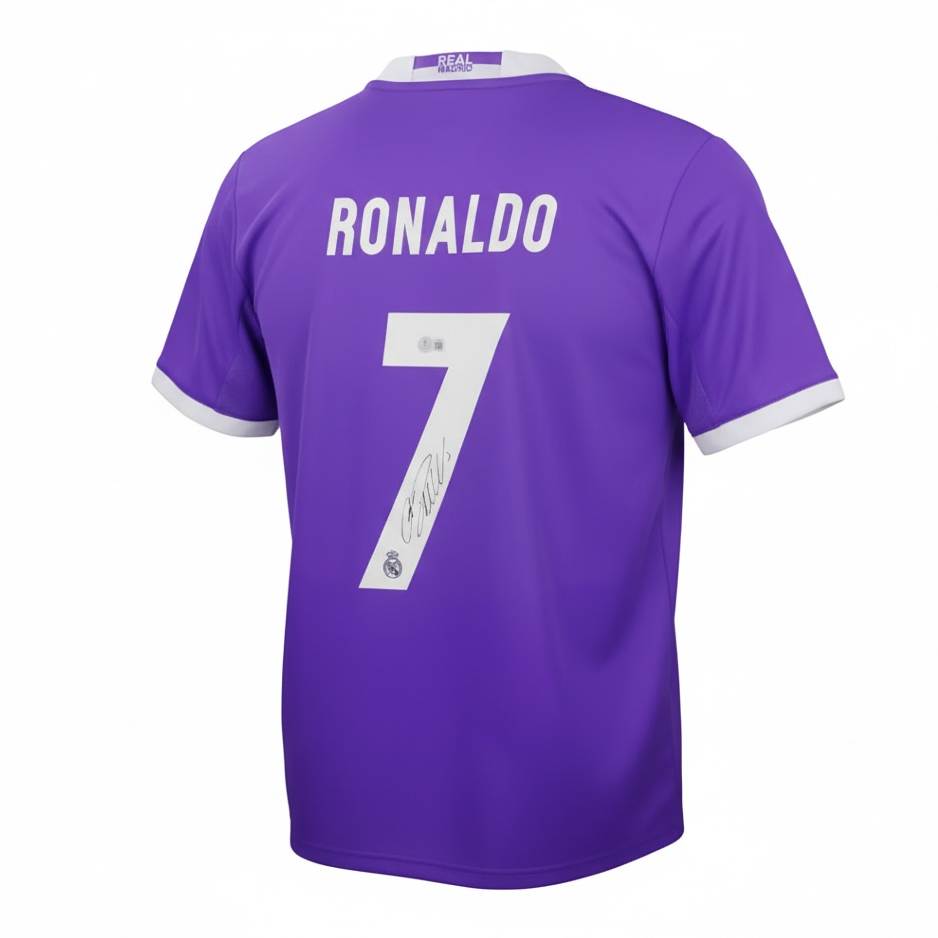 Cristiano Ronaldo Signed 2016–17 Real Madrid Purple Away Shirt