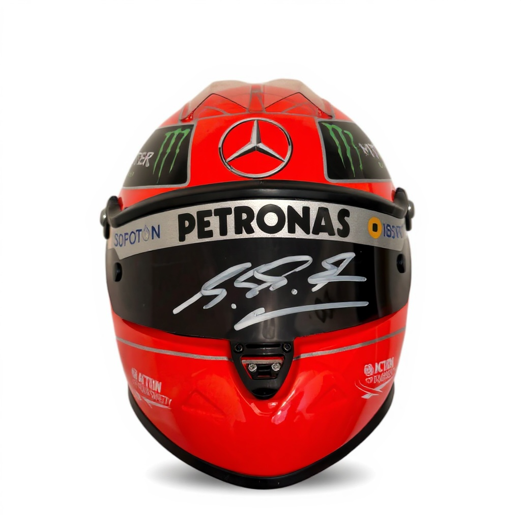 Michael Schumacher 1:2 Signed Mercedes Helmet