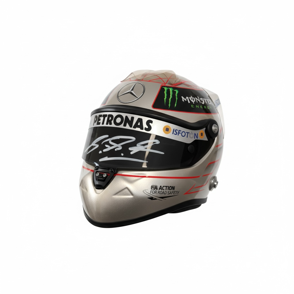 Michael Schumacher Signed 1:2 Mercedes Helmet