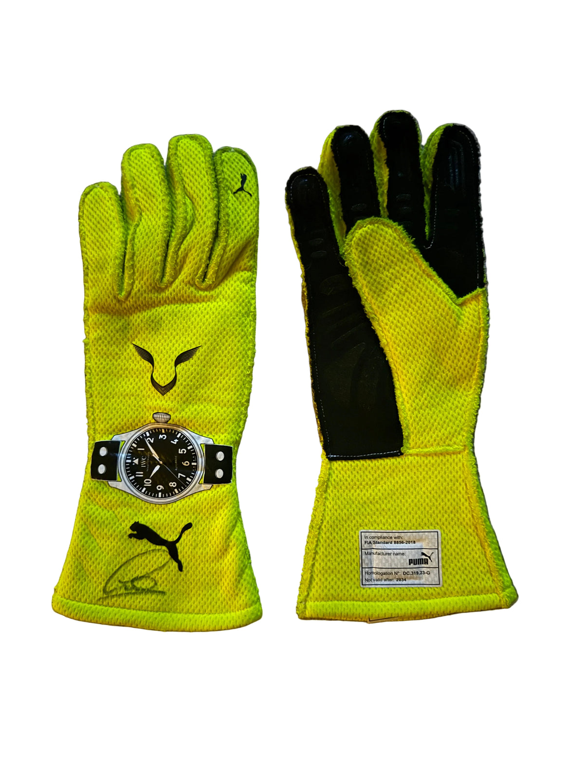 Lewis Hamilton Race Used & Dual Signed Mercedes F1 Gloves — 2024 Season