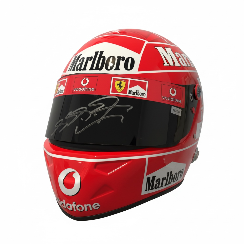 Michael Schumacher Signed 1:1 Replica Ferrari Helmet