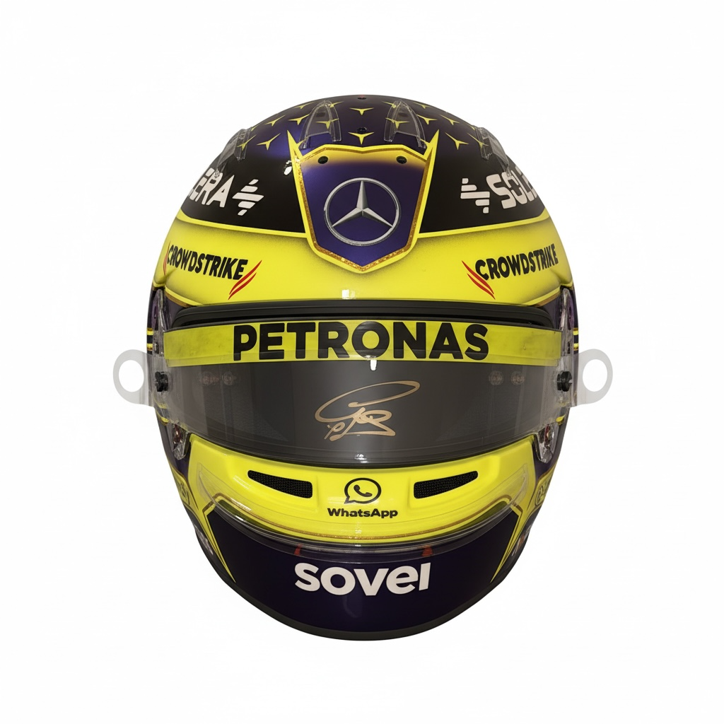 Lewis Hamilton Signed 1:1 Mercedes 2024 Abu Dhabi GP Bell Replica Helmet