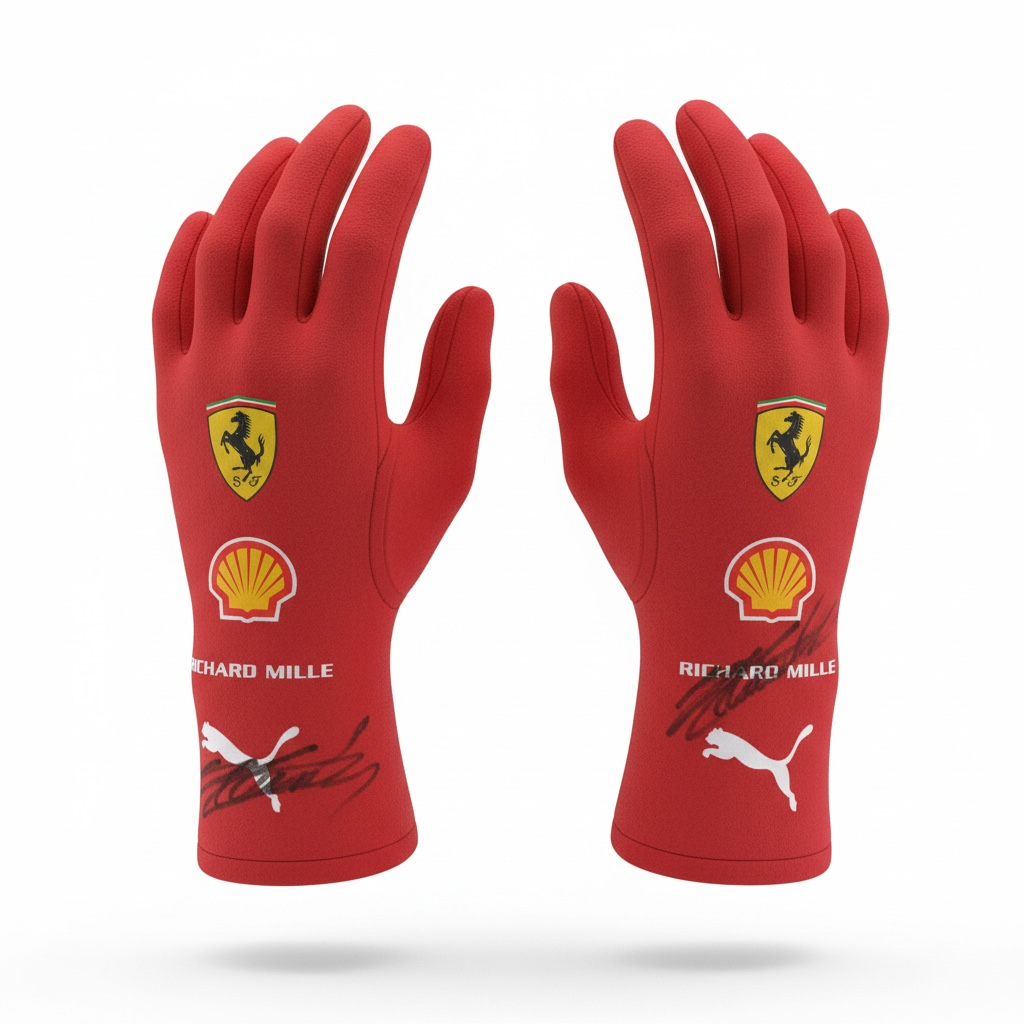 Charles Leclerc Used & Signed Las Vegas GP Gloves