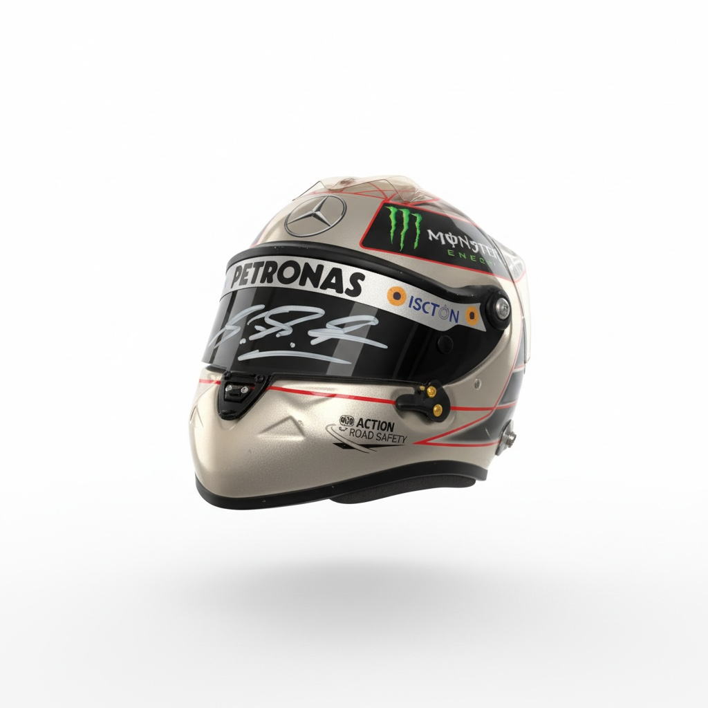 Michael Schumacher Signed 1:2 Mercedes Helmet