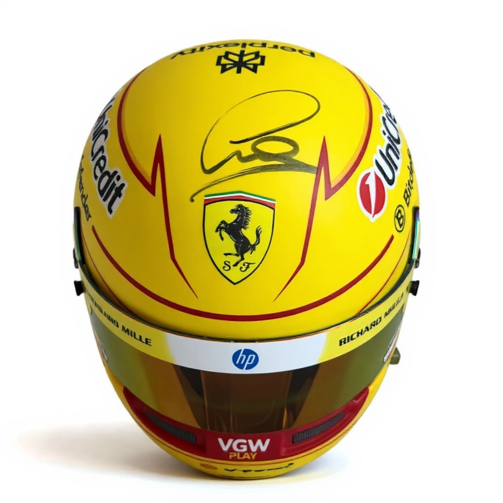 Lewis Hamilton Signed 1:2 Ferrari Helmet