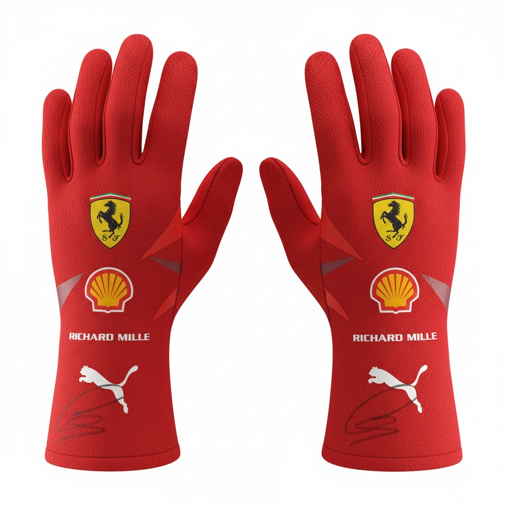 Lewis Hamilton Las Vegas GP Race Used & Signed Ferrari Gloves - 2025