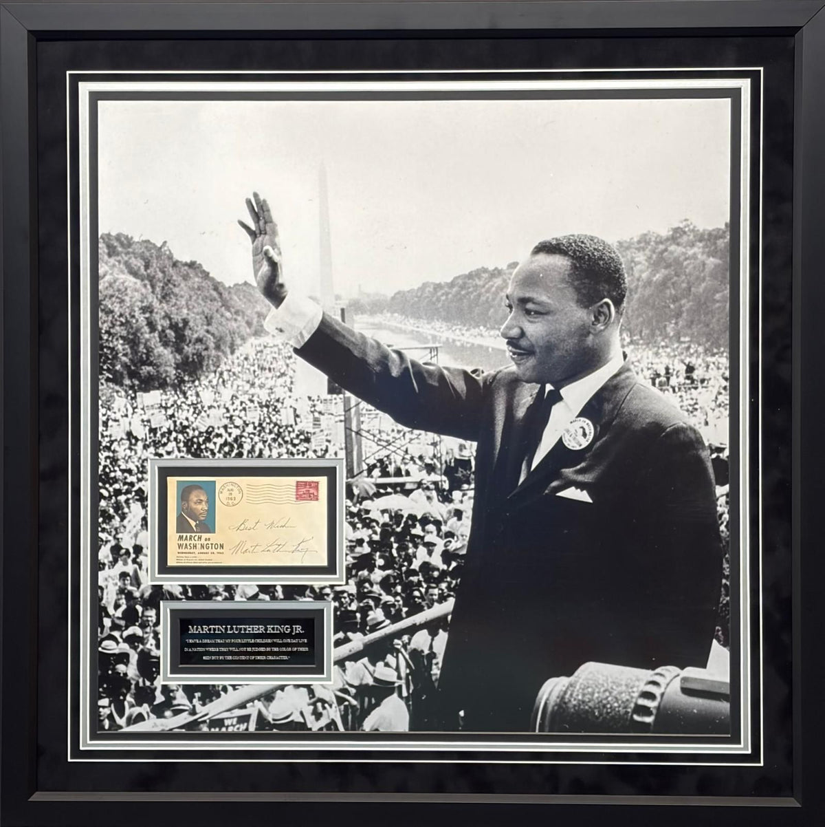 Martin Luther King Jr. Signed Display — March on Washington First Day Cover
